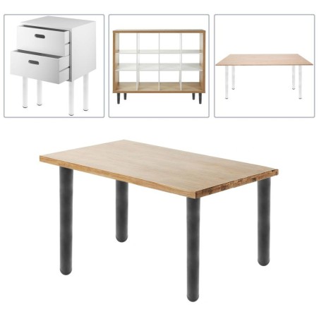 PIEDINI PER MOBILI IN ACCAIO NERO 4PACK