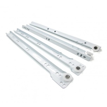 COPPIA GUIDE SU ROTELLE BIANCHE PER CASSETTI IN ACCIAIO