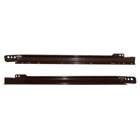 COPPIA GUIDE SU ROTELLE MARRONI PER CASSETTI IN ACCIAIO