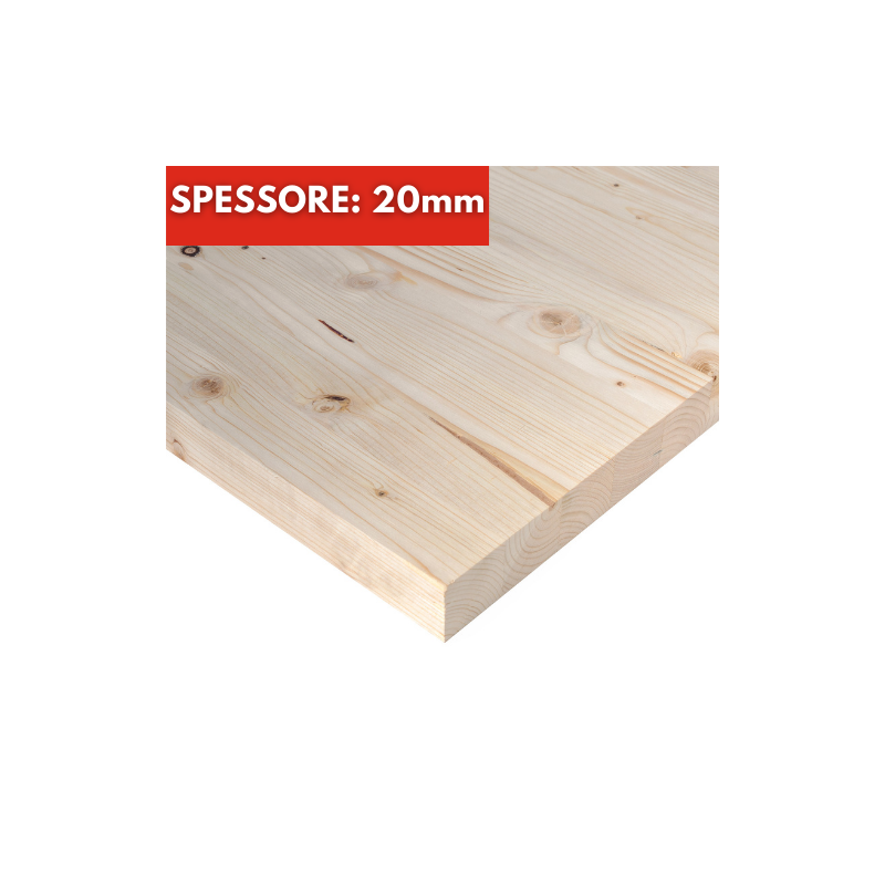Tavola Lamellare Abete Naturale spessore 20mm su Misura