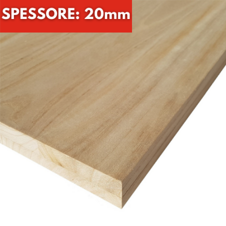 Tavola Pannello Lamellare Paulonia Naturale Spessore 20mm su Misura