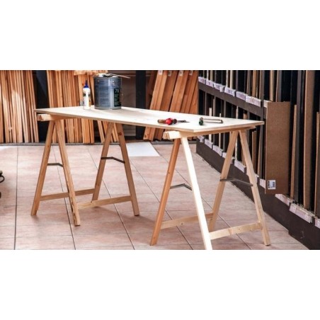 PROLUNGA PRONTO TAVOLO MULTISTRATO PIOPPO CON CAVALLETTI - ALTEZZA: 77,0cm