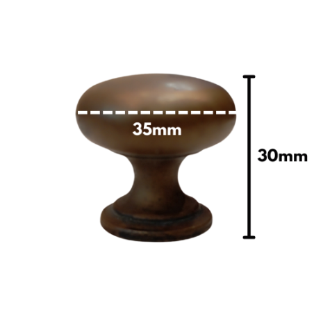 POMELLO IN LEGNO NOCE SCURO PALLINA