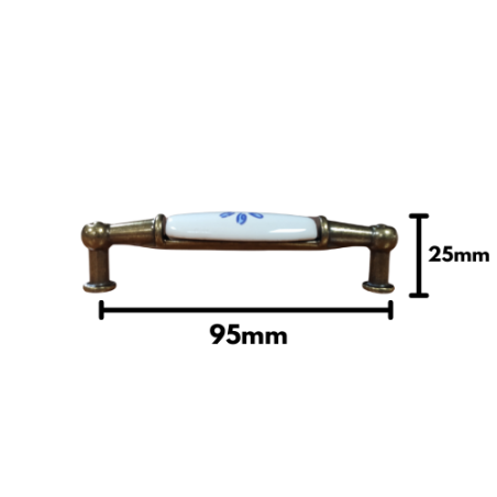 MANIGLIA LIMONI IN OTTONE E CERAMICA