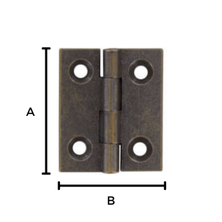 CERNIERE PIANE PROFILATA OTTONATA 30X35mm 2 PEZZI