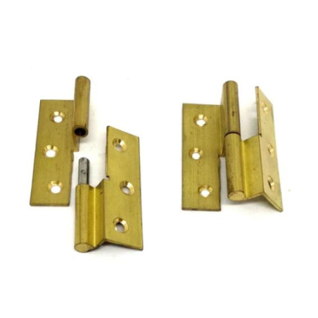 CERNIERE A LIBRO OTTONATA CON COLLO SINISTRA 40X40mm 2 PEZZI