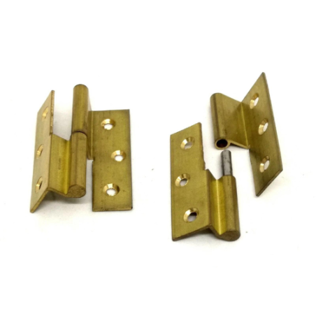 CERNIERE A LIBRO OTTONATA CON COLLO DESTRA 40X40mm 2 PEZZI