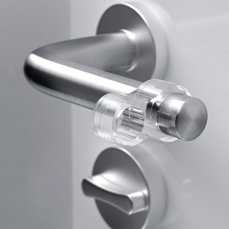 FERMAPORTA ANTIURTO MANIGLIA 2 FORI TRASPARENTE 4 PEZZI