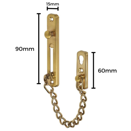 CATENELLA CHIUDIPORTA IN OTTONE LUCIDO 180mm