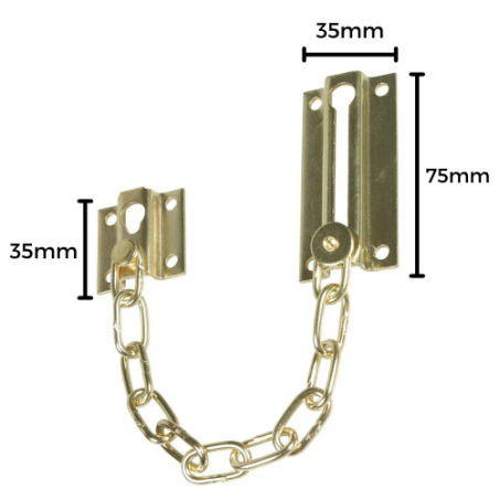 CATENELLA CHIUDIPORTA IN OTTONE LUCIDO 180mm