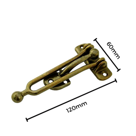 GANCIO DI SICUREZZA IN OTTONE BRONZATO 120mm