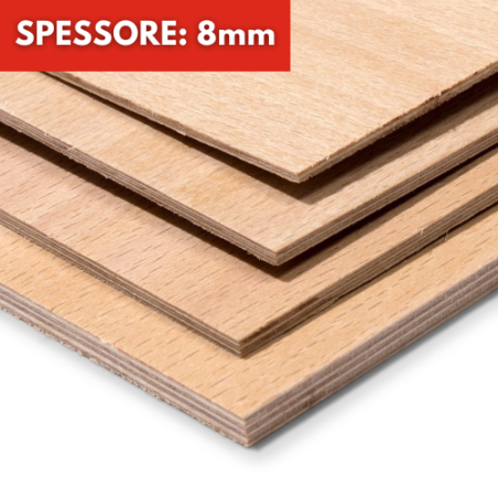 Tavola Pannello Compensato Faggio Spessore 8mm su Misura