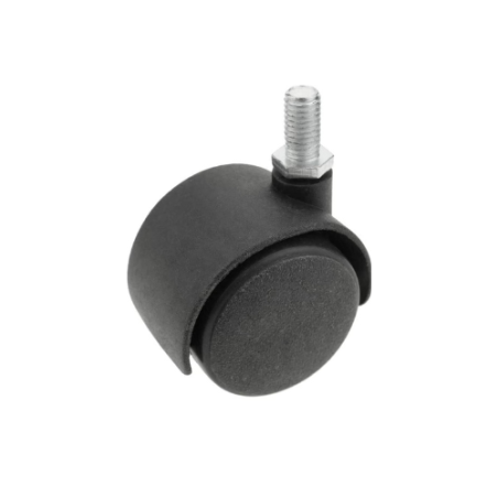 RUOTA D.45 PIASTRA GIREVOLE 4,0x4,0cm NERA