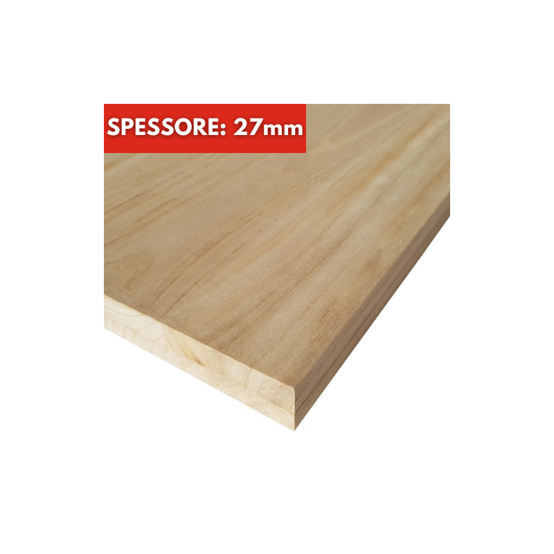Tavola Pannello Lamellare Paulonia Naturale Spessore 27mm su Misura