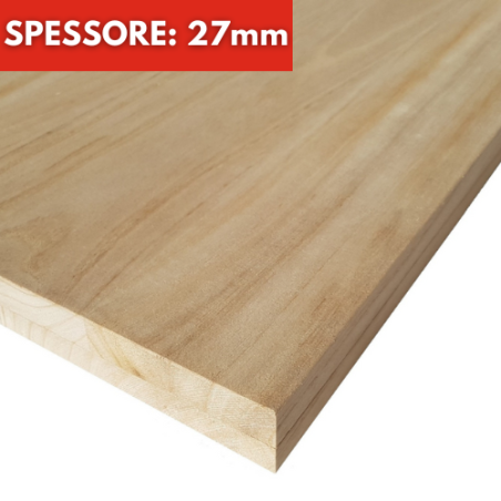 Tavola Pannello Lamellare Paulonia Naturale Spessore 27mm su Misura