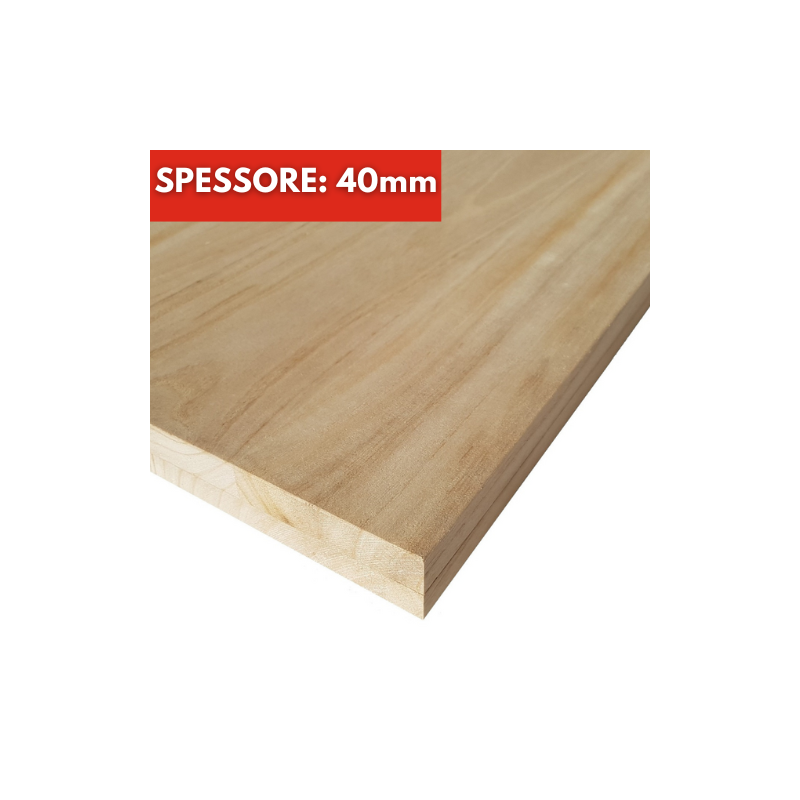 Tavola Pannello Lamellare Paulonia Naturale Spessore 40mm su Misura