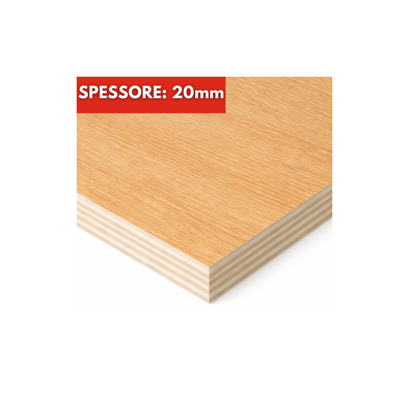 Pannello Multistrato Bilaminato Rovere Spessore 20mm Su Misura