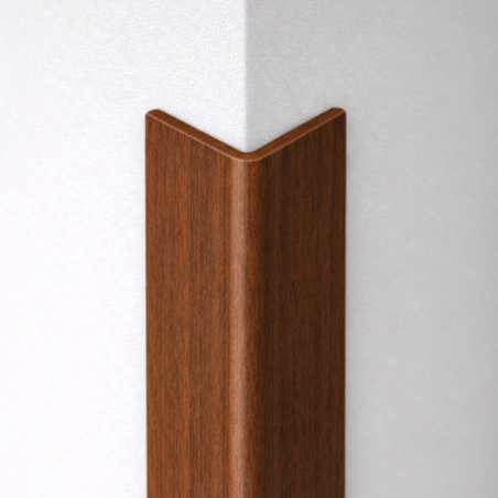 Paraspigolo in PVC noce taglio personalizzato