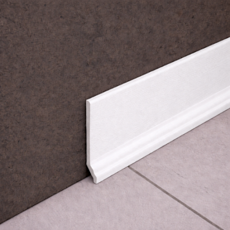 Battiscopa PVC Goffrato Bianco