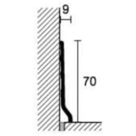 Battiscopa PVC Goffrato Nero