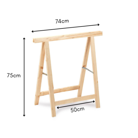 Cavalletto pieghevole in legno Abete 75cm