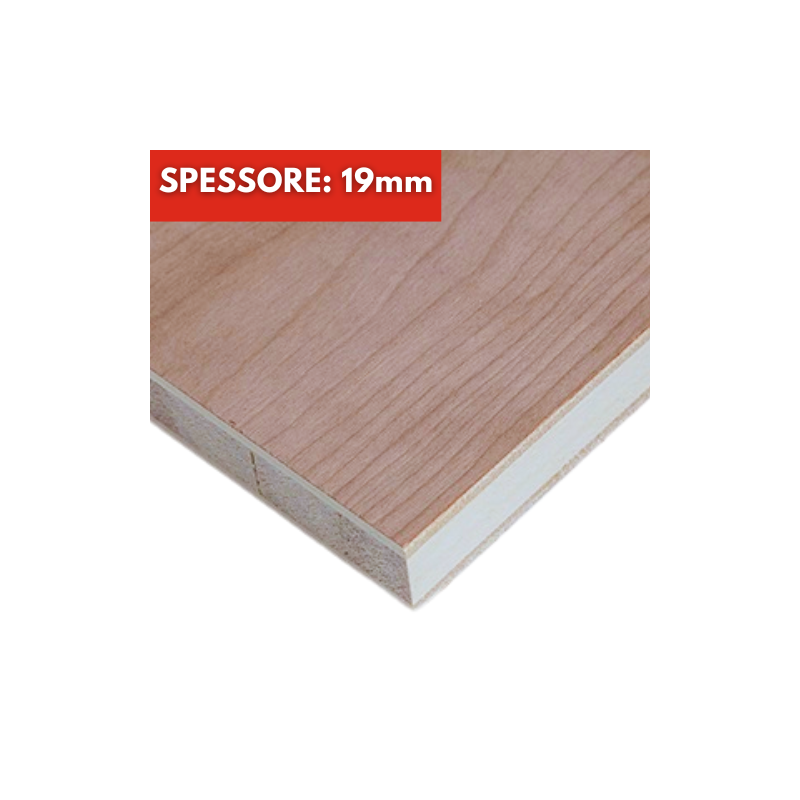 Pannello Listellare Rivestito Ciliegio spessore 19mm su Misura