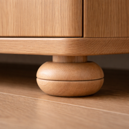 Piede Tornito Cipolla in legno Faggio