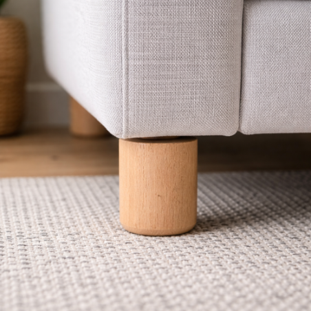 Piede Cilindrico in legno Faggio Altezza 100mm