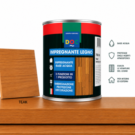 Impregnante all'Acqua Finitura Cerosa Teak