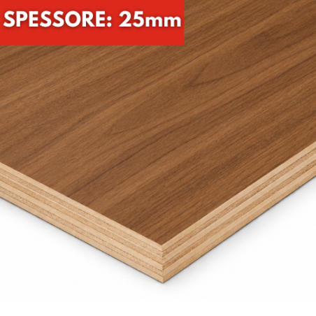 Pannello Multistrato Bilaminato Noce Chiaro Spessore 25mm Su Misura